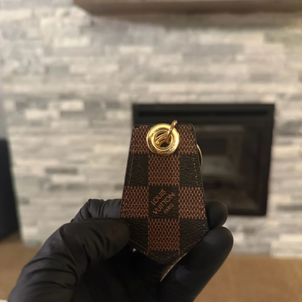 Louis Vuitton Damier Ebene Key Holder Bag Charm Gold Hardware Authentic - Picture 2 of 4